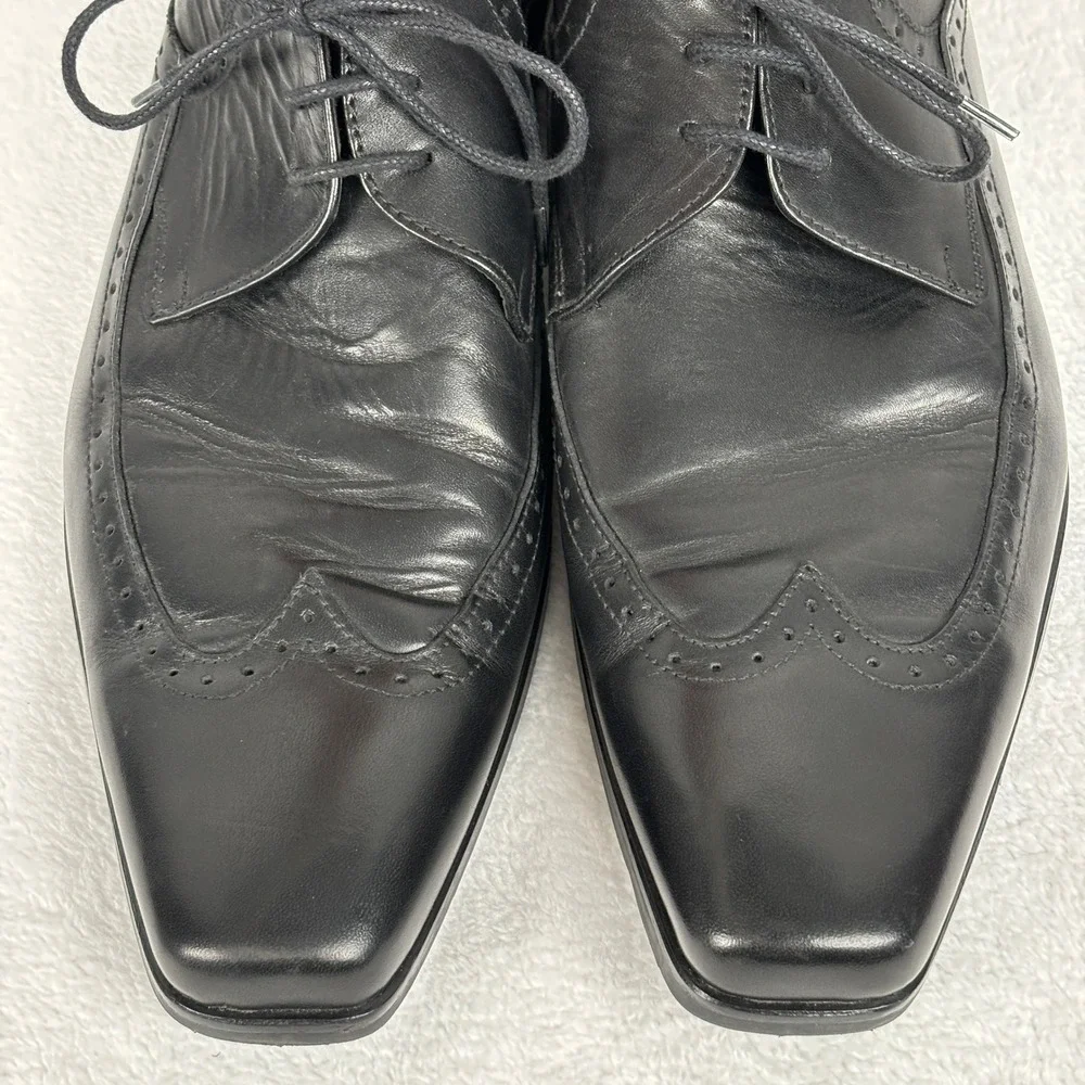 To Boot New York Adam Derrick Black Leather Wingtip Oxford Dress Shoes 13‎ Italy